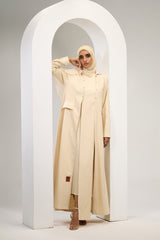 Minimal Luxe Abaya in Beige