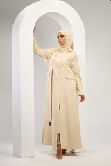 Minimal Luxe Abaya in Beige