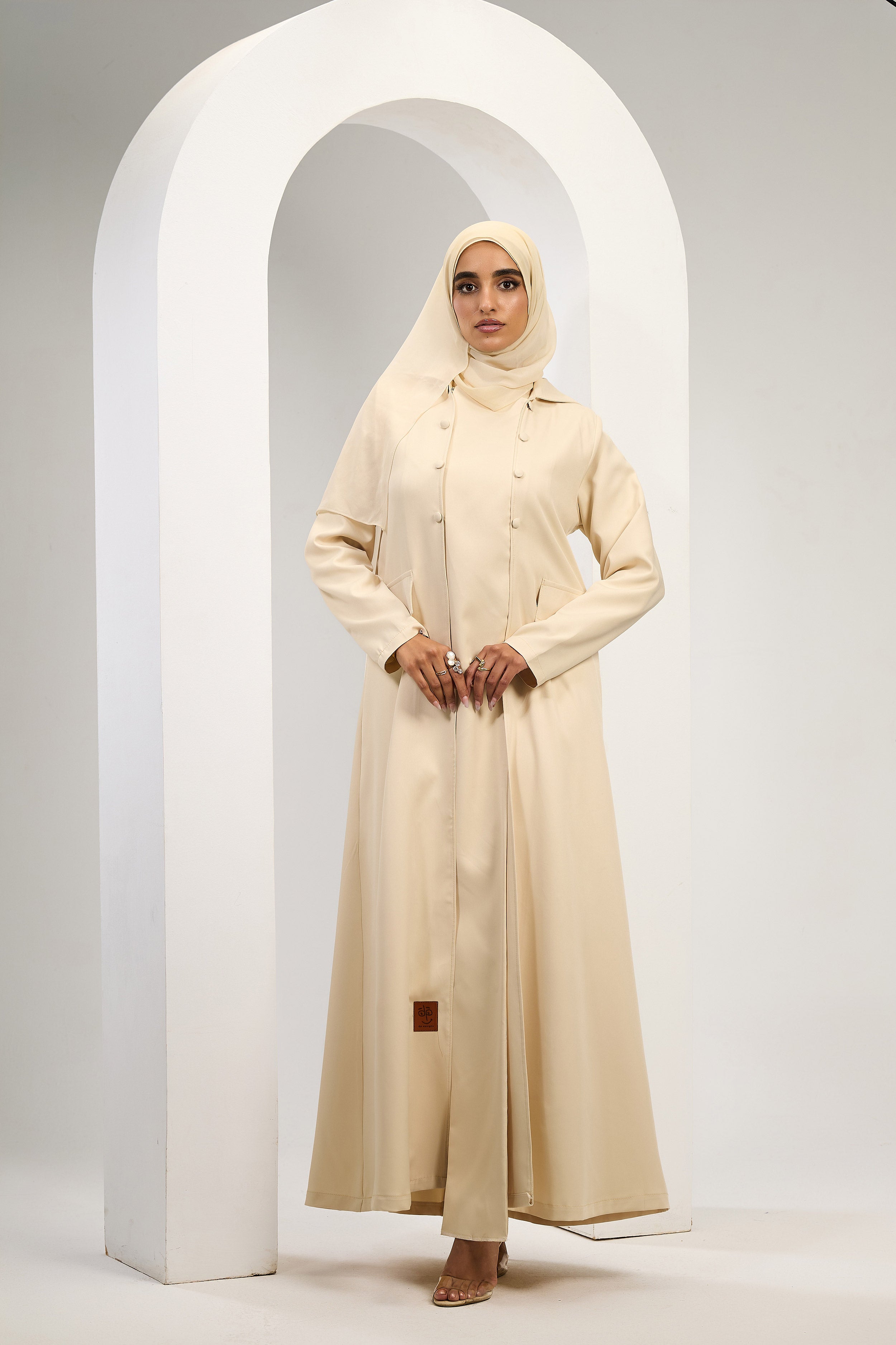 Minimal Luxe Abaya in Beige