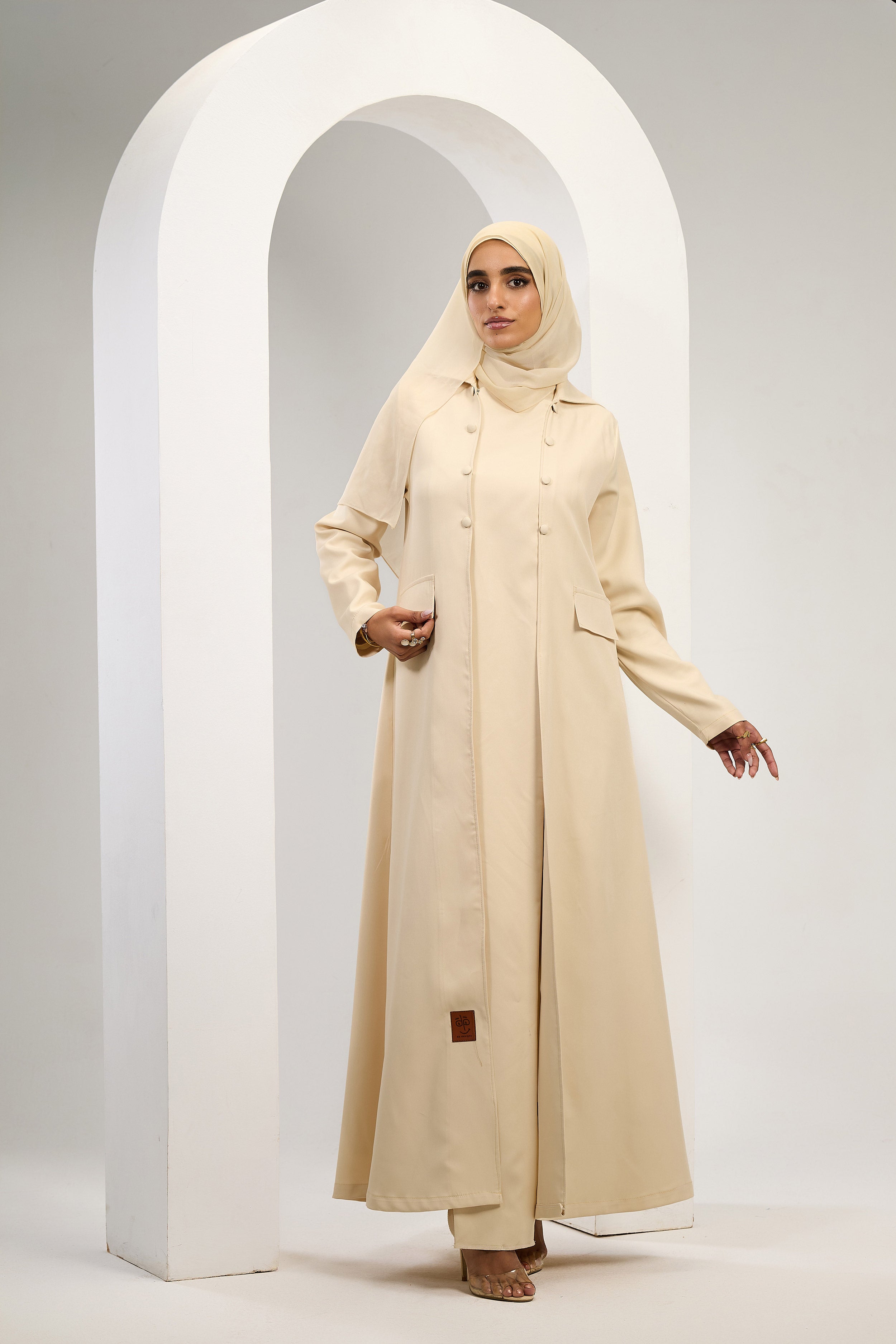 Minimal Luxe Abaya in Beige