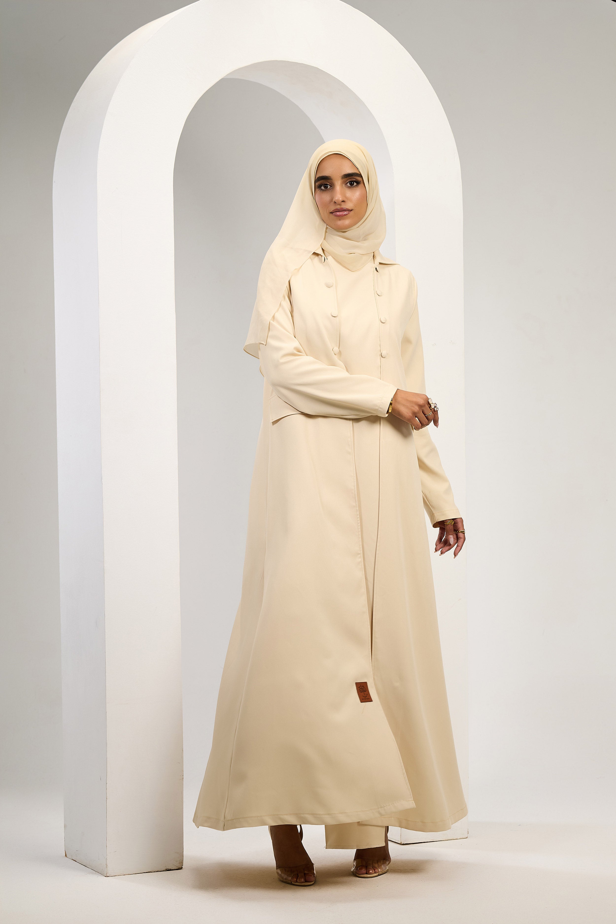 Minimal Luxe Abaya in Beige