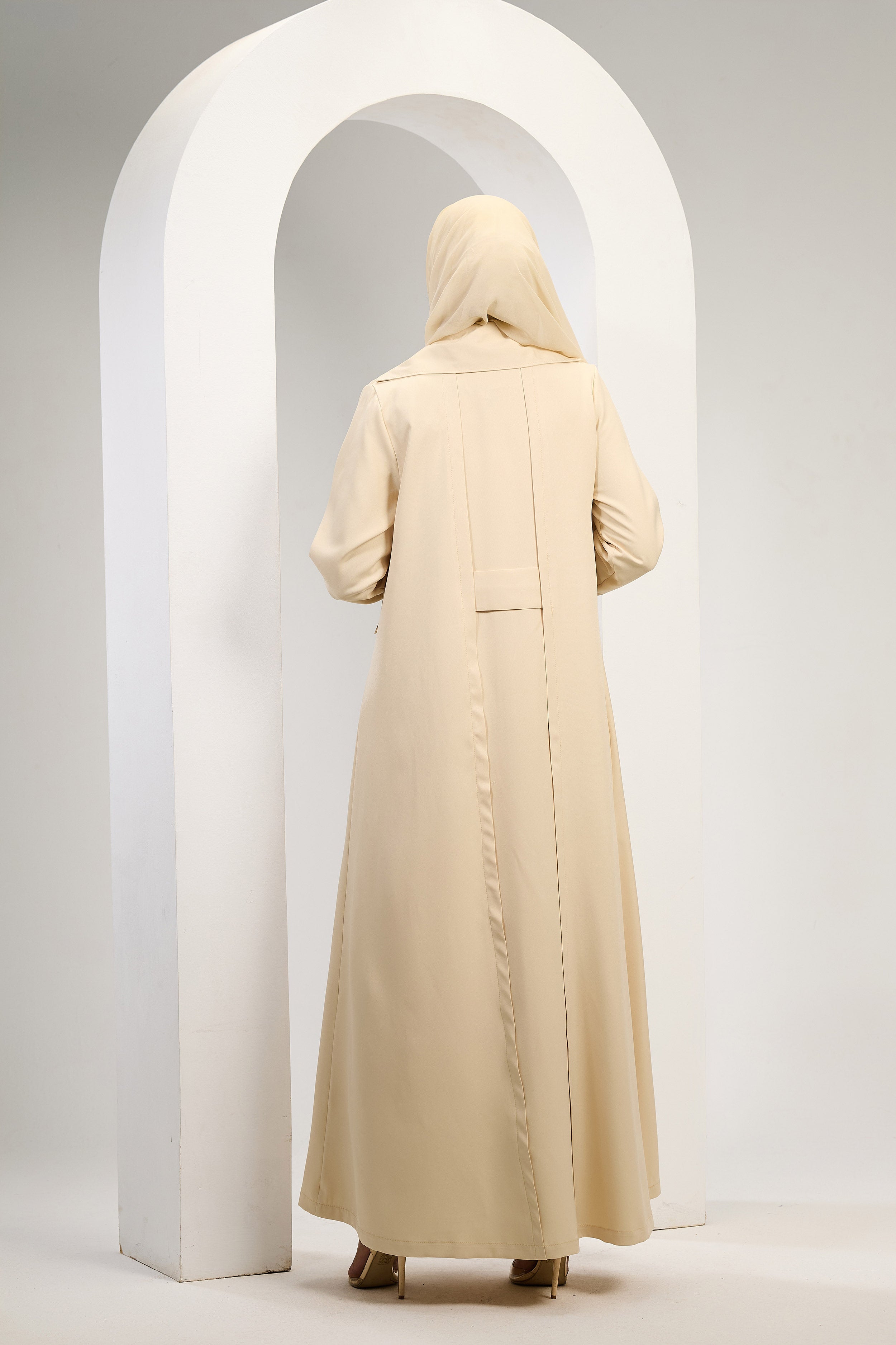 Minimal Luxe Abaya in Beige