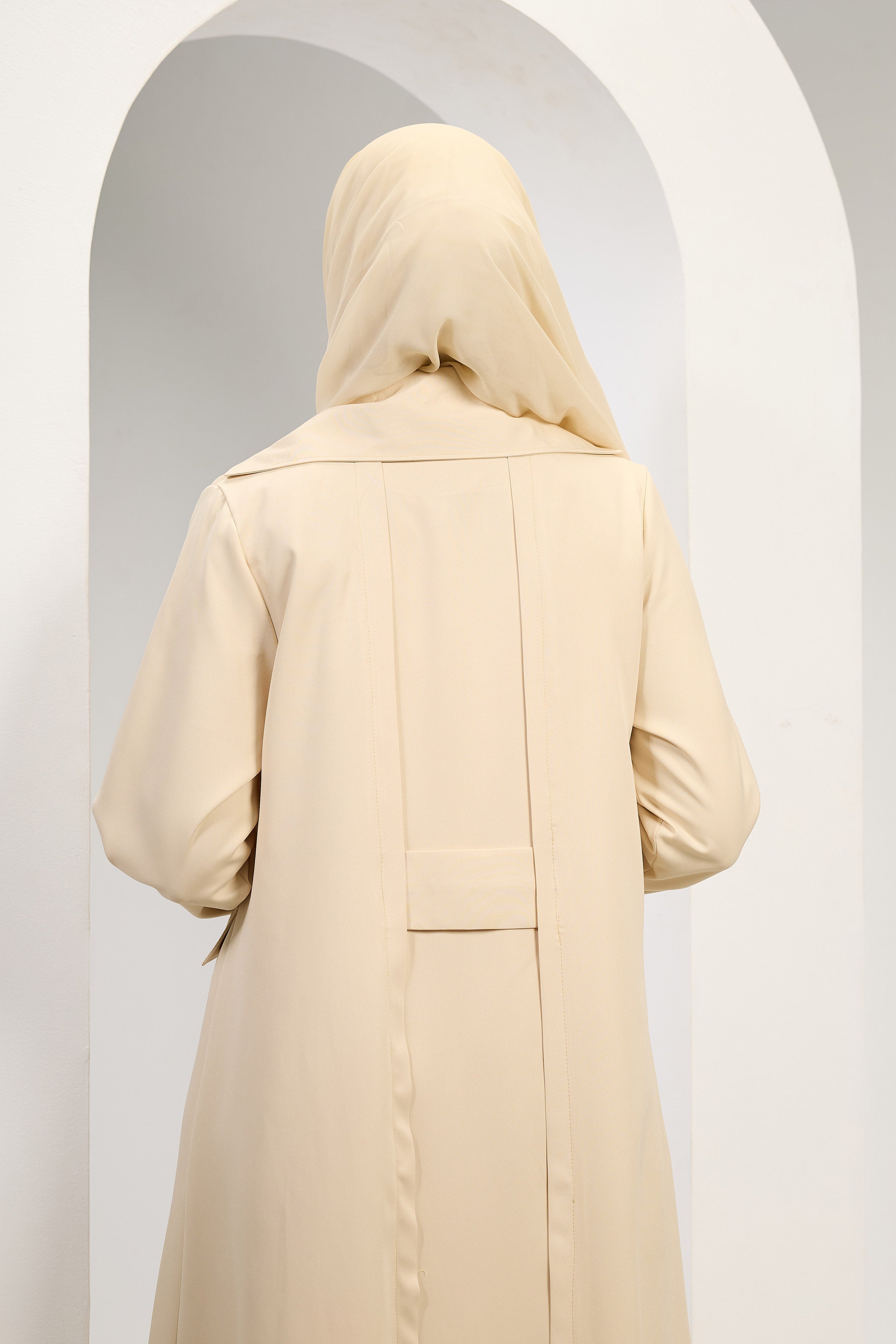 Minimal Luxe Abaya in Beige