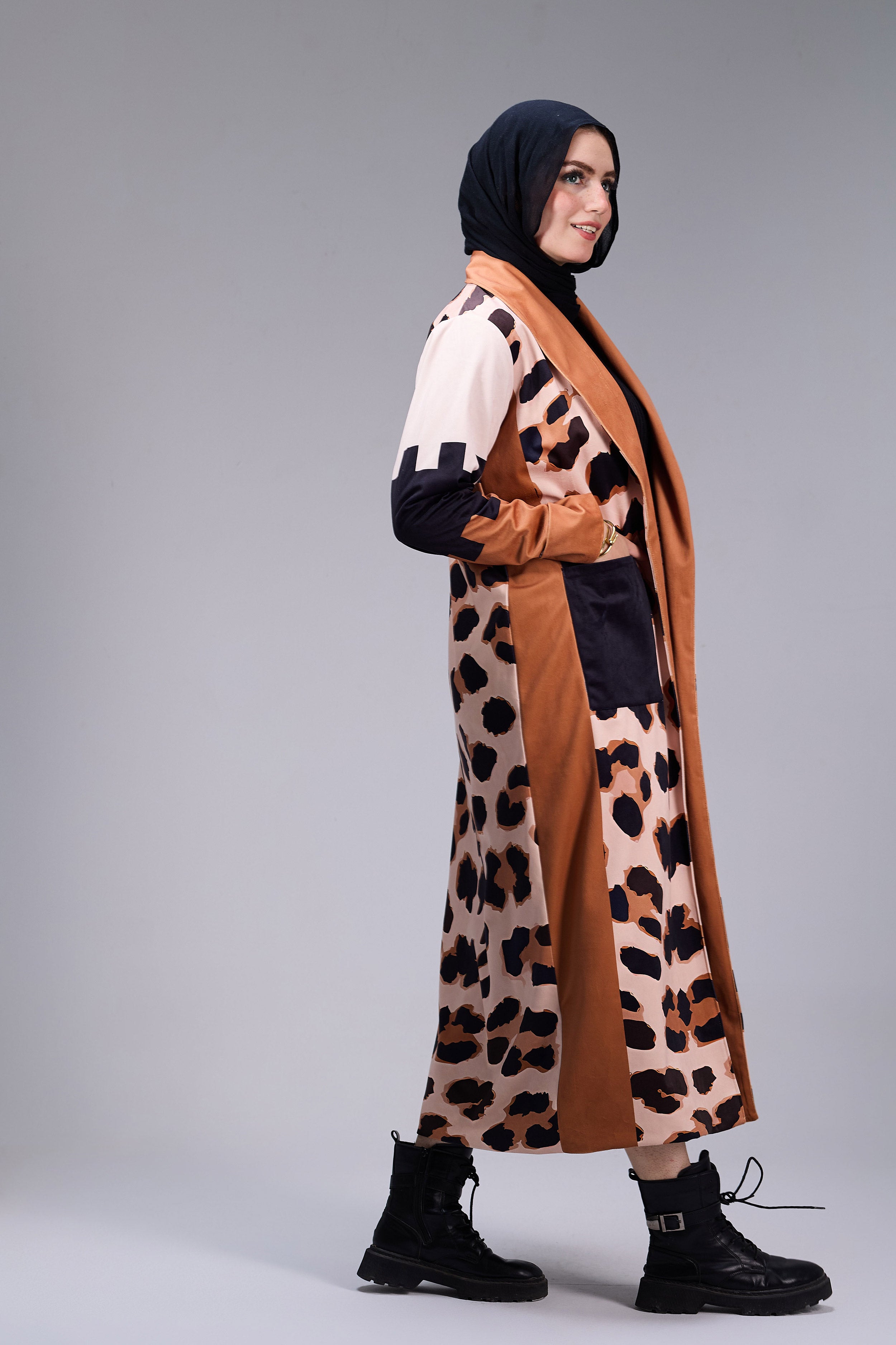 Bold Safari Chic Long Coat