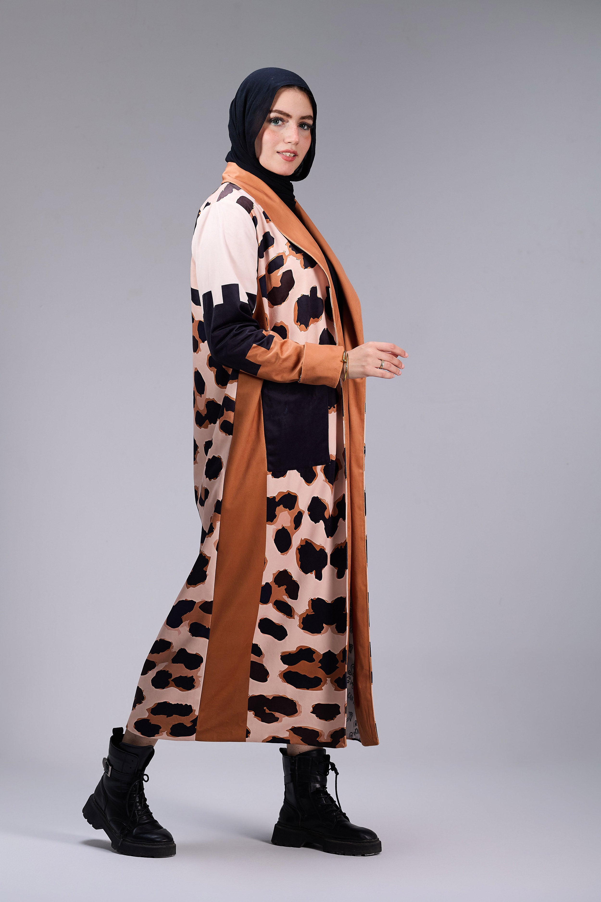 Bold Safari Chic Long Coat