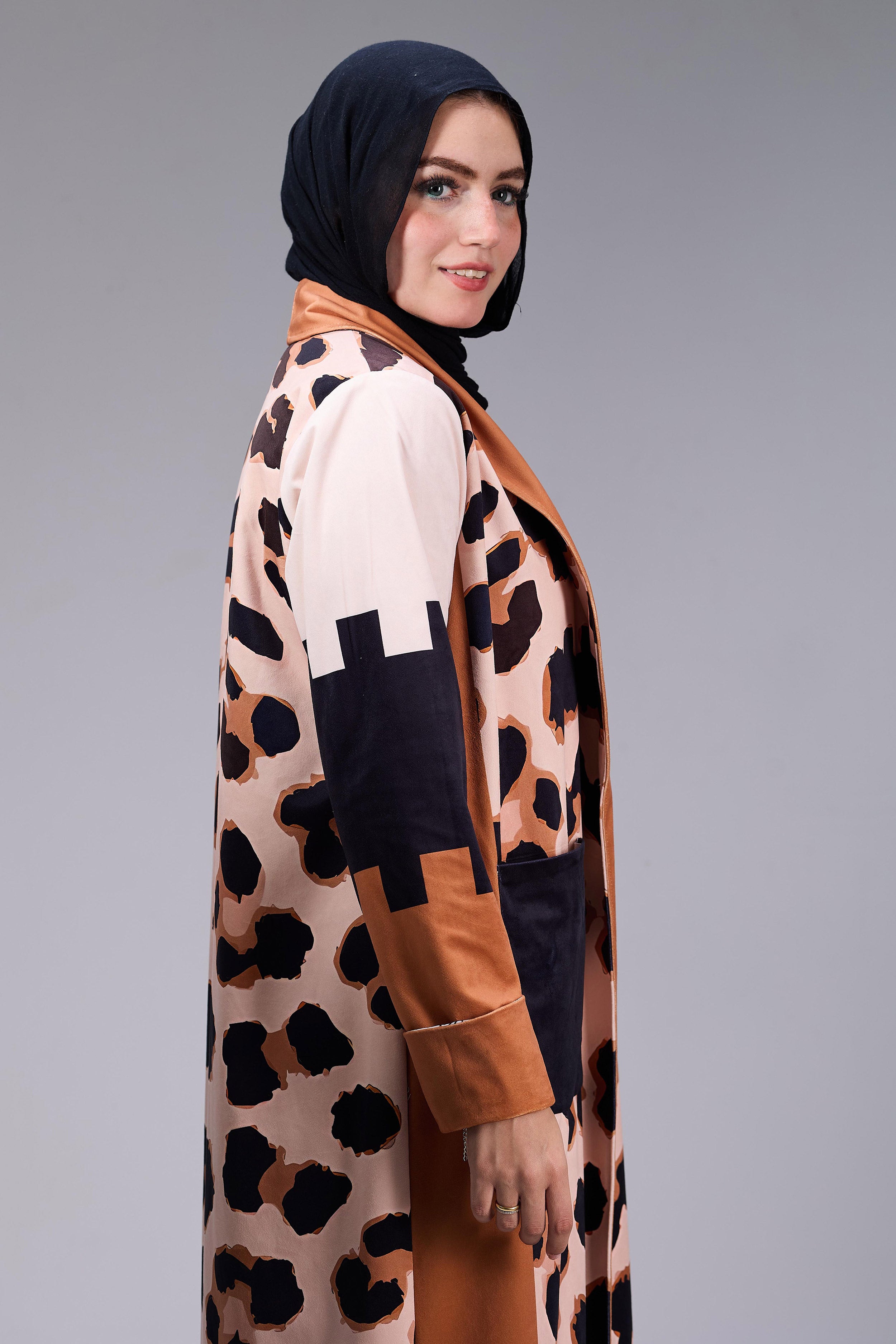 Bold Safari Chic Long Coat