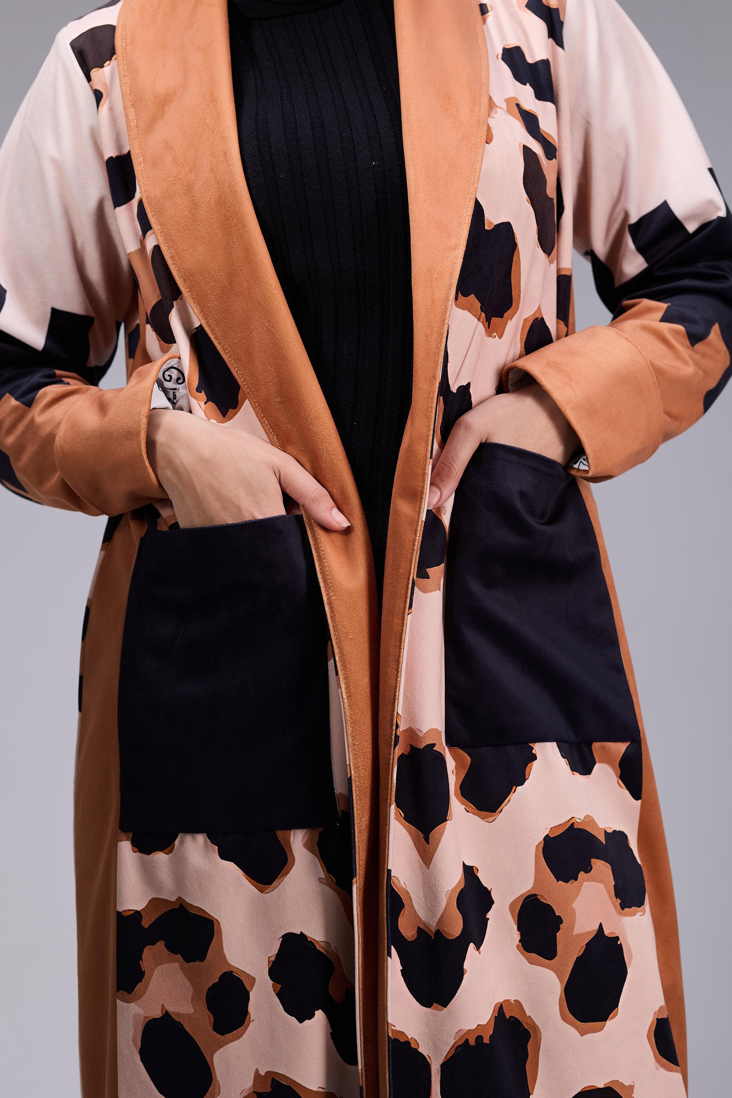 Bold Safari Chic Long Coat