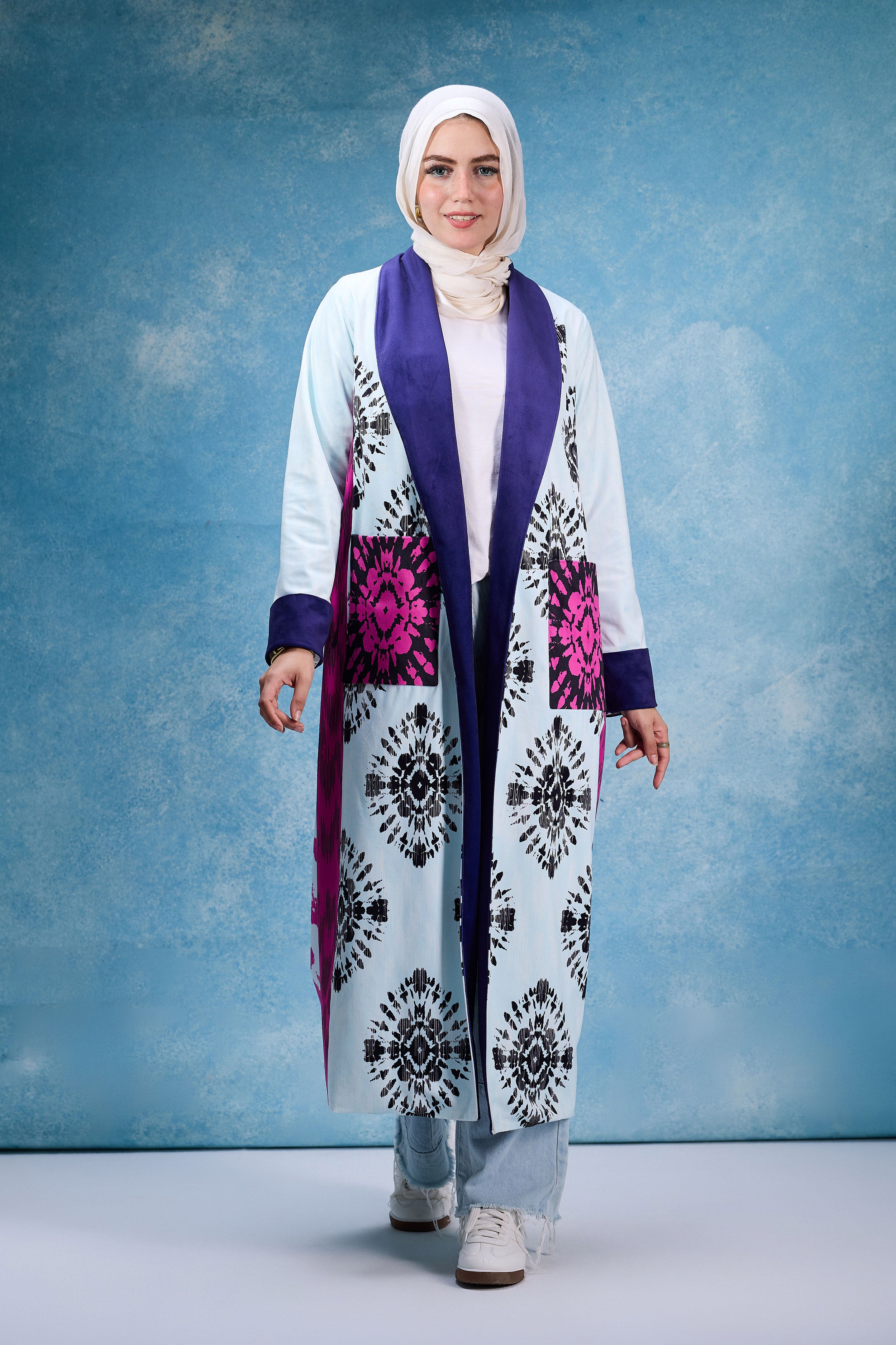 Vivid Royal Fusion Long Coat