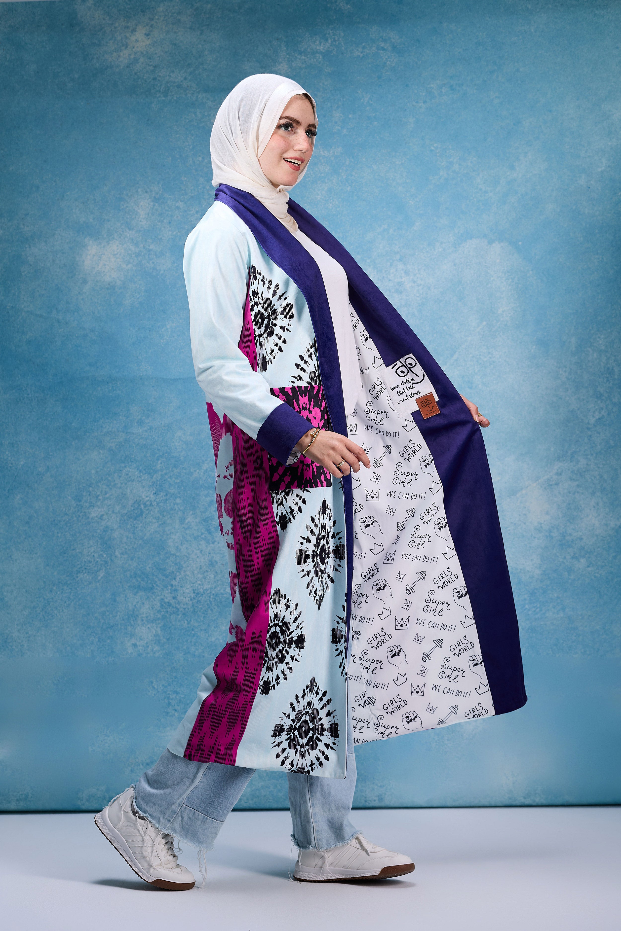 Vivid Royal Fusion Long Coat